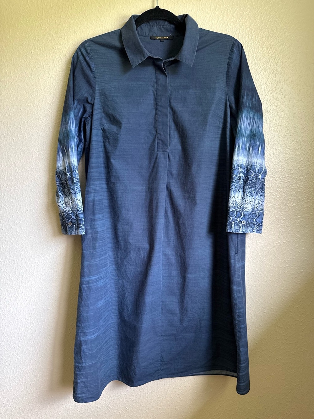 Kobi Halperin Cotton 3/4 Sleeve Patterned Shirt Dress